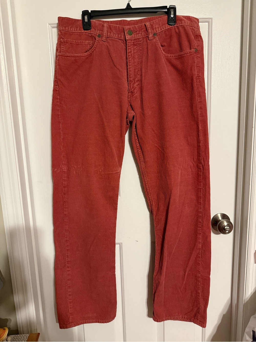 Polo Ralph Lauren Mens Corduroy Pants Red Pink Straight Fit Tag 36x32 Mea